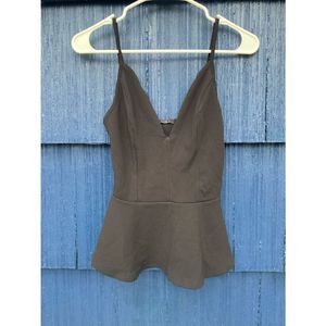 Black spaghetti strap peplum top